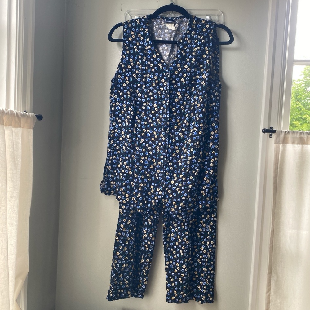 VTG Honors Floral Blouse & Pants Set